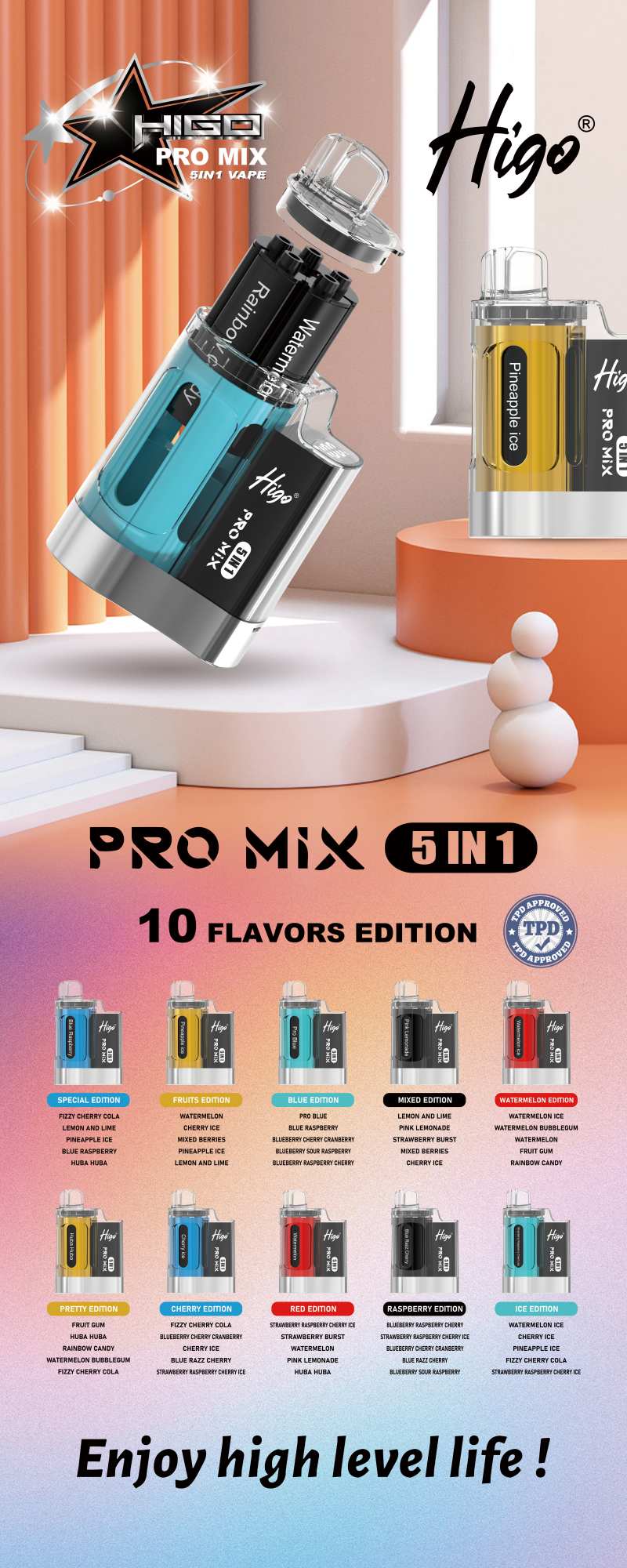 Higo Pro Mix 6666 5 IN 1 Vape